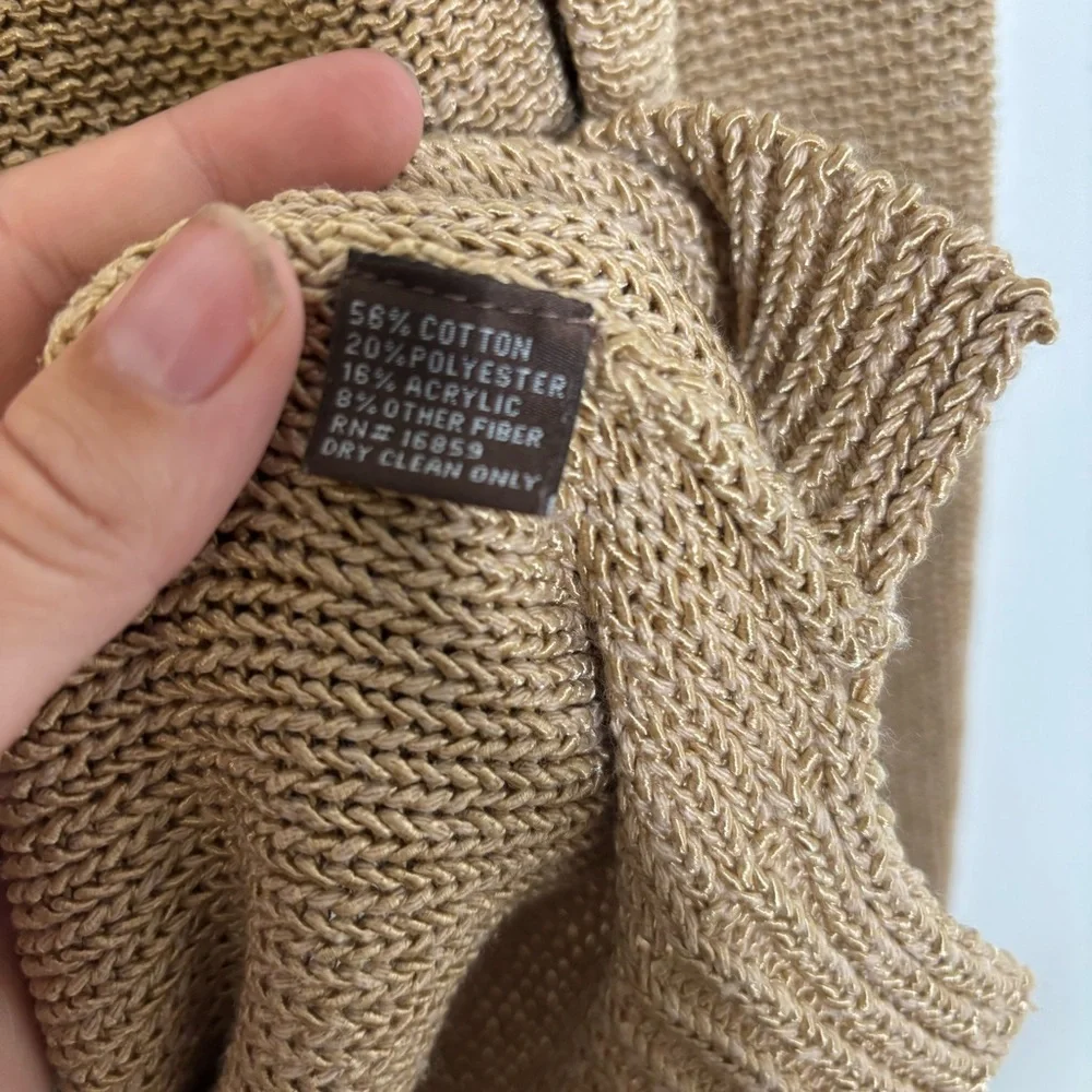 J.McLaughlin Metallic Knit Sweater‎ Tan Gold Medium - Picture 5 of 5
